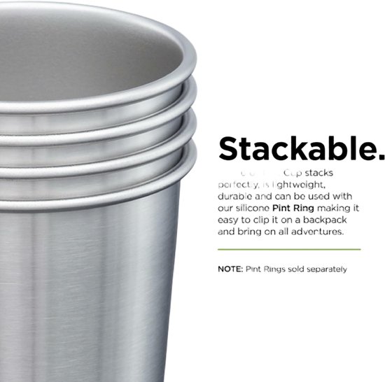 Klean Kanteen - RVS Drinkbeker 473ml - 4Pack - set van 4 metalen bekers van Klean Kanteen — afbeelding 5