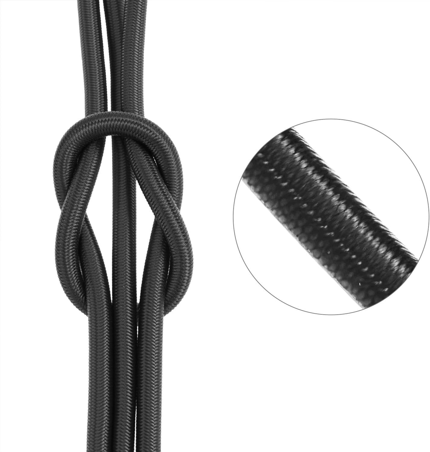 Elastische Rubberen Bagagelijn Expander Zwart 5mm x 20m