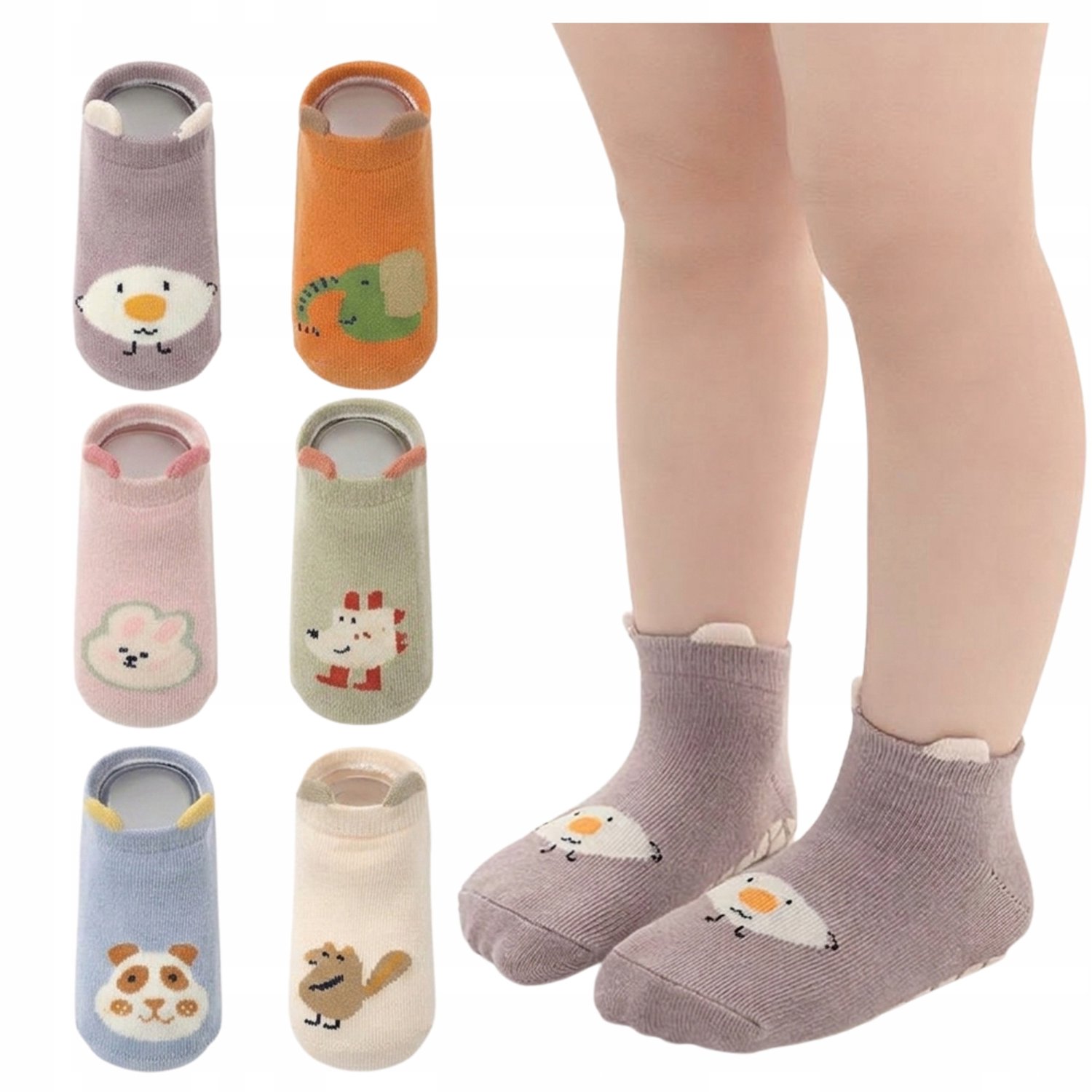 Babysokken 6 paar ABS Antislip 1-3 jaar Ademend Katoen