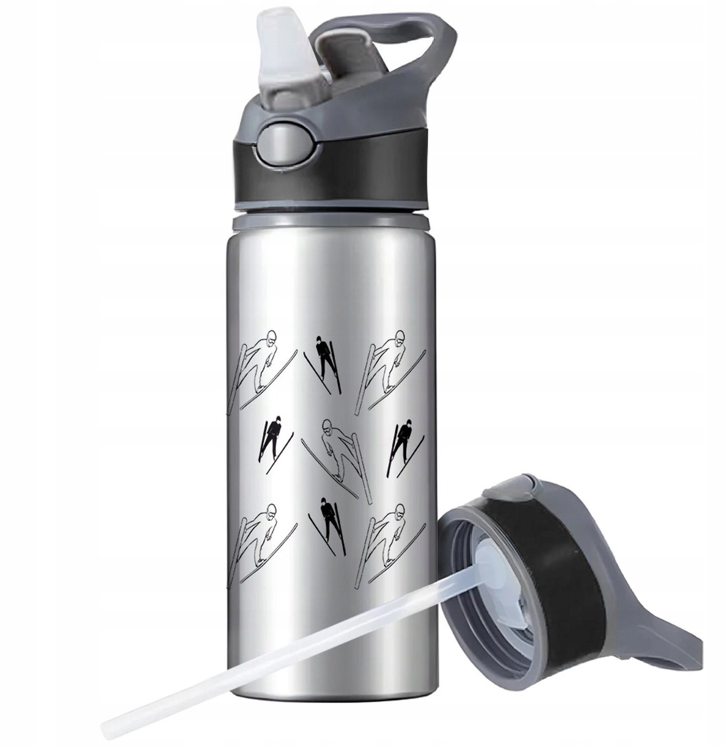Aluminium Bidon Sportief met Rietje en Handvat - 650ml