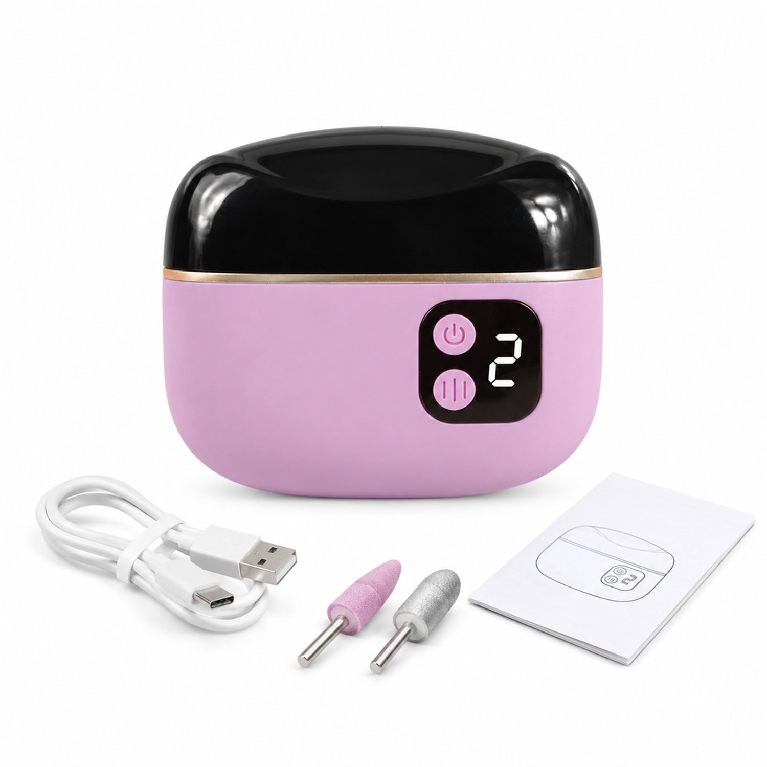 elektrische nagelknipper - 2-in-1 nagelvijl - violet - product met handleiding