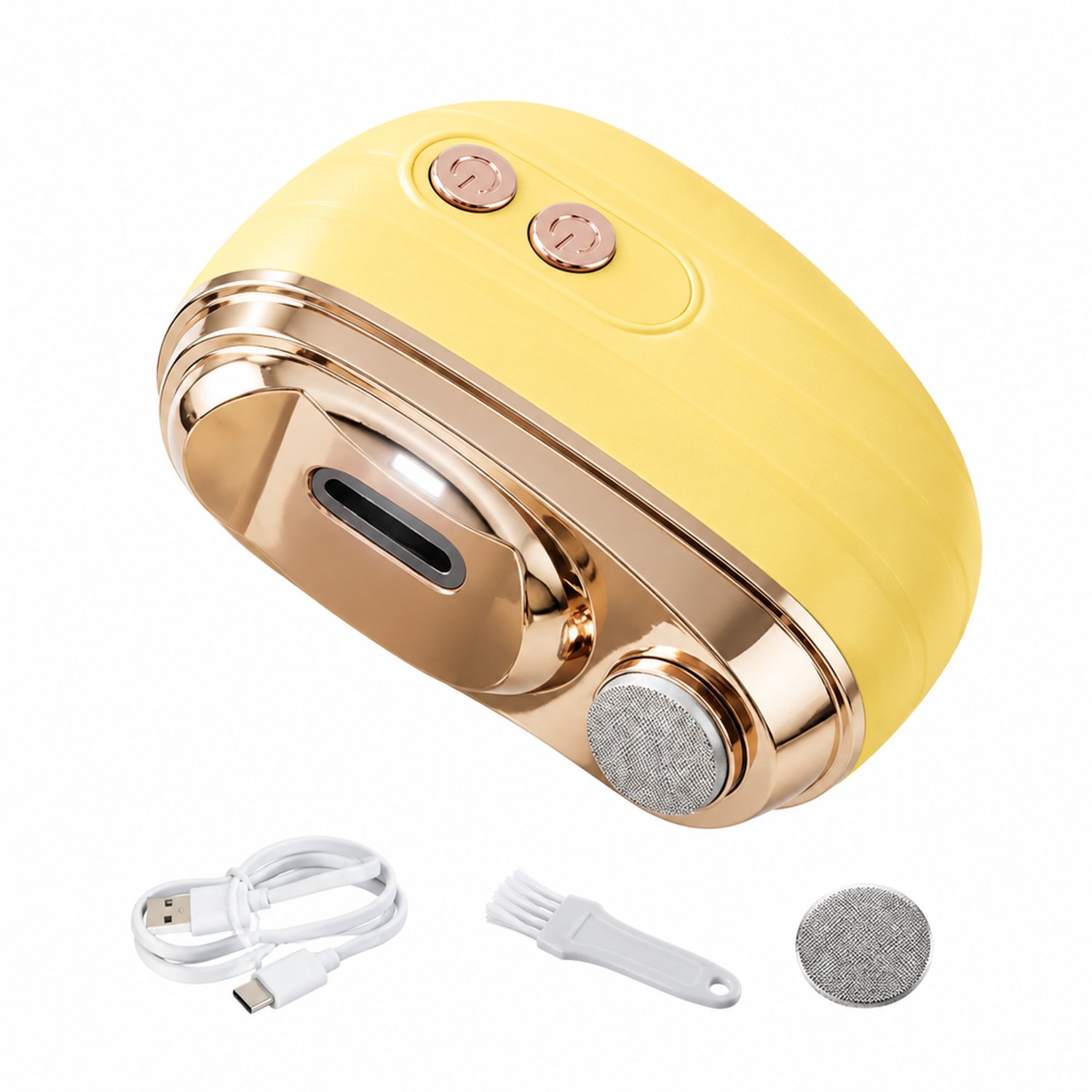 elektrische nagelknipper - Levendig geel, luxe uitvoering - Hulpverlichting - Ook voor dikke nagels - Voor thuis