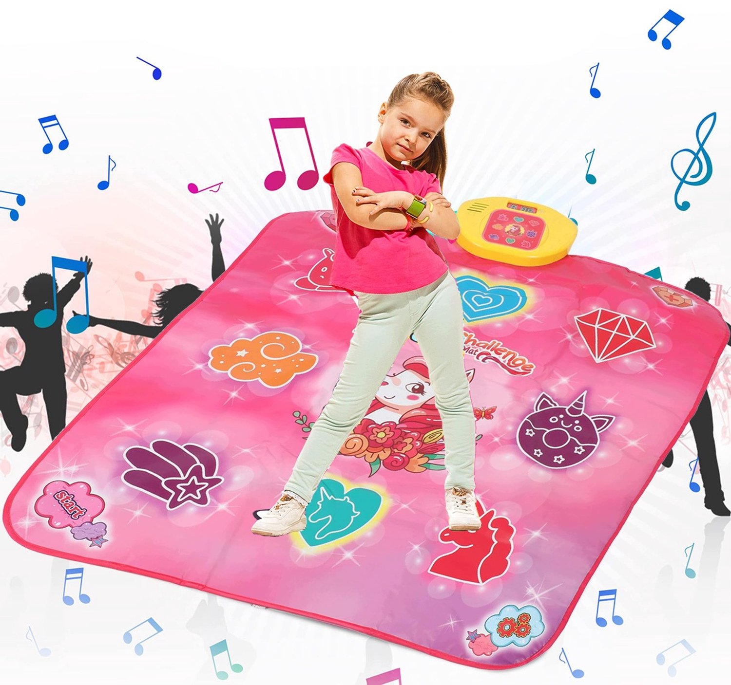 Interactieve Muzikale Dansmat - Roze, Groot, 5 Modi