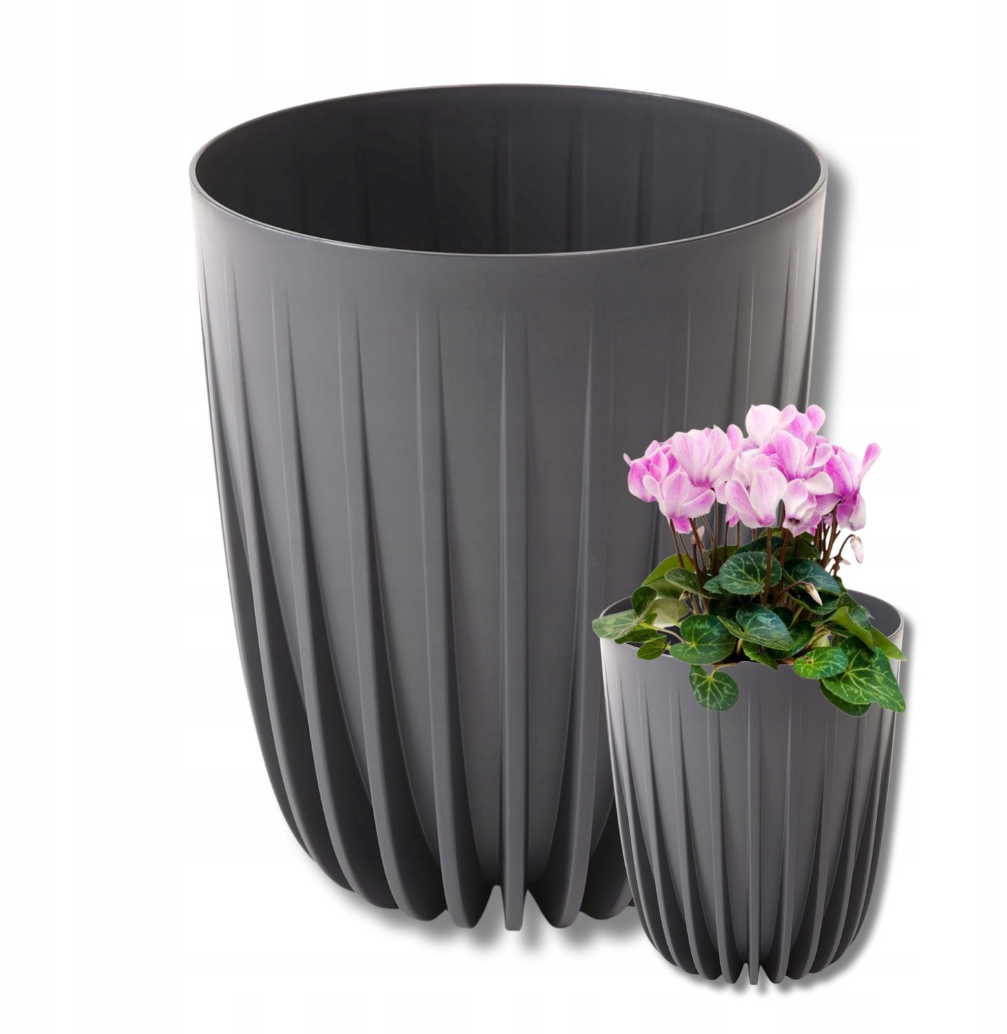 MIRA ECO Gerecyclede Pot Antraciet Ø30cm H35,6cm met Inzetstuk