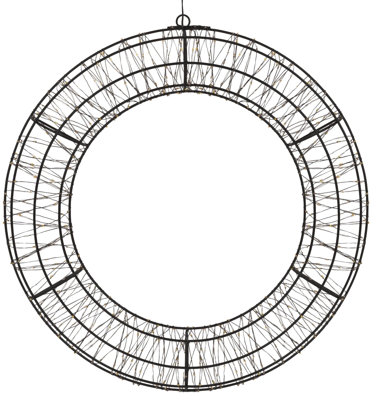 ECD Germany Lichtkrans led Ø58 cm kerstversiering met lichtketting en timer, kerstkrans van stevig metalen frame met verlichting, 840 warmwitte leds en dimschakelaar voor deuren en ramen binnen en buiten, sfeervolle kerstdecoratie voor huis