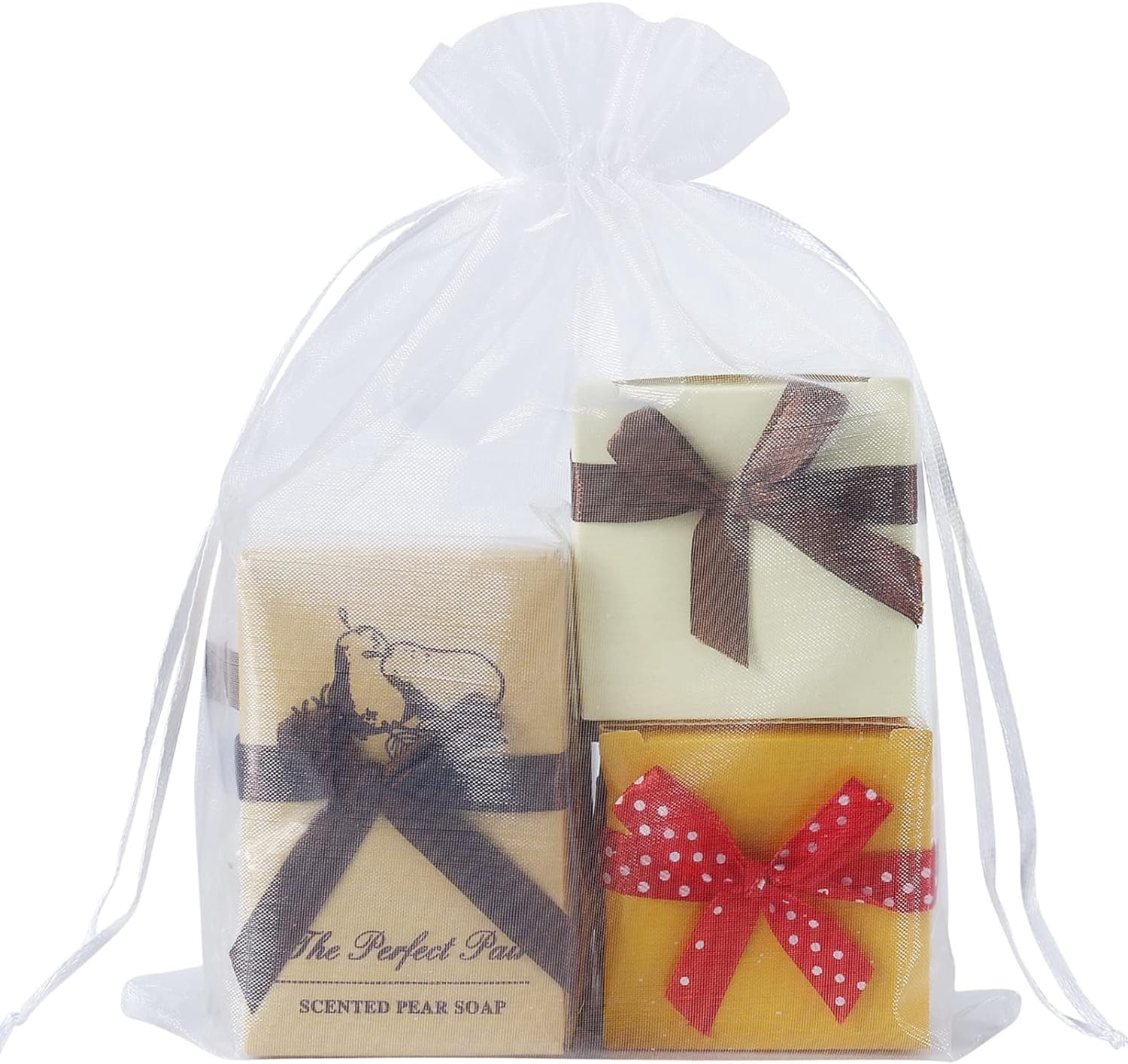100 Stuks Organzazakjes - 15 x 20 cm - Wit Geschenkzakjes voor Bruiloft, Verjaardag, Feest en Kerstmis