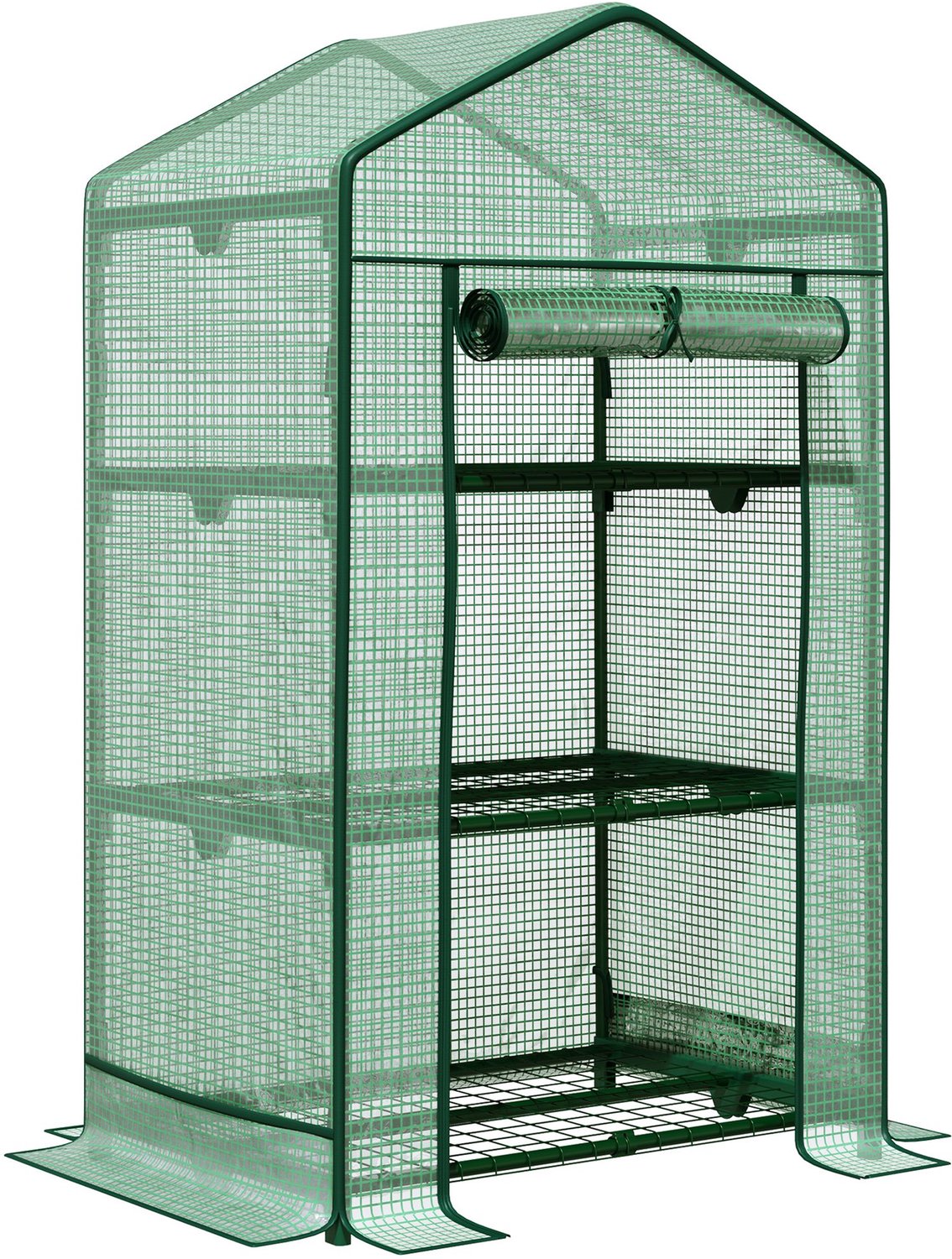 Sunona Kweekkas - Met 3 regalen en roldeur - 69 x 49 x 125 cm - Groen