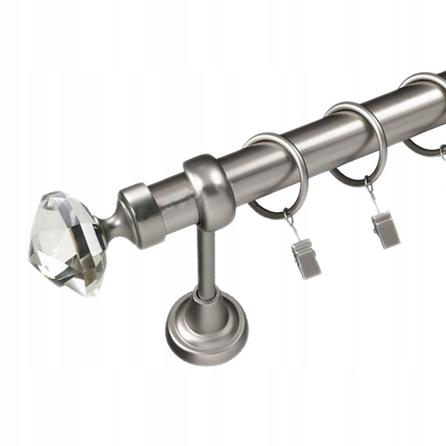 Merkloos Kristallen Gordijnroede 320cm Zilver 25mm - Stille Runners
