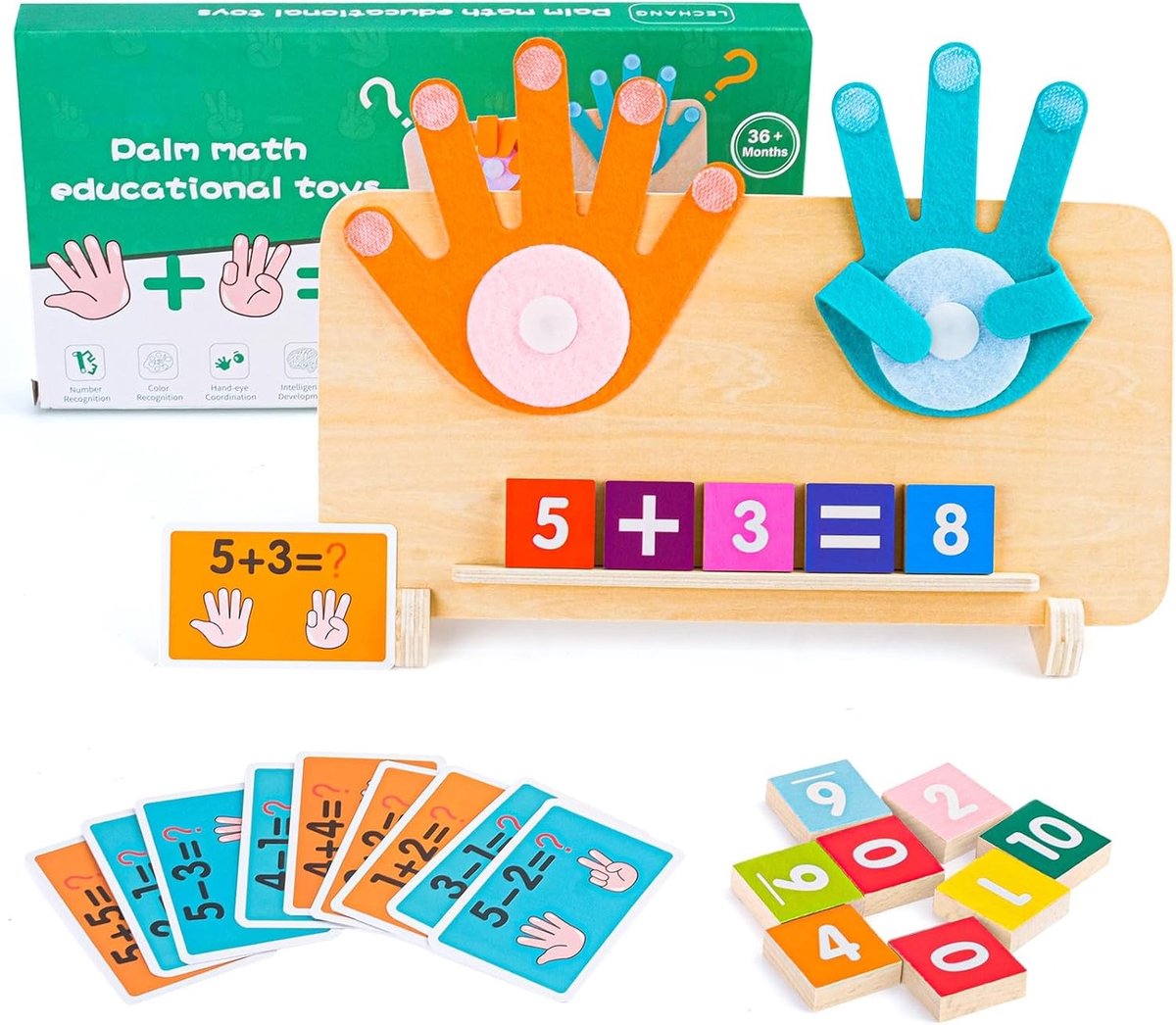 Educatief Houten Speelgoed voor Kinderen van 3 tot 7 Jaar - Montessori Wiskunde Spellen, Optellen en Leren met Speelgoed