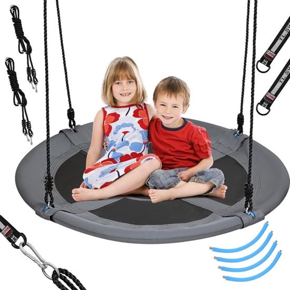 Circulaire schommel 120 cm met verstelbare touwen voor kinderen