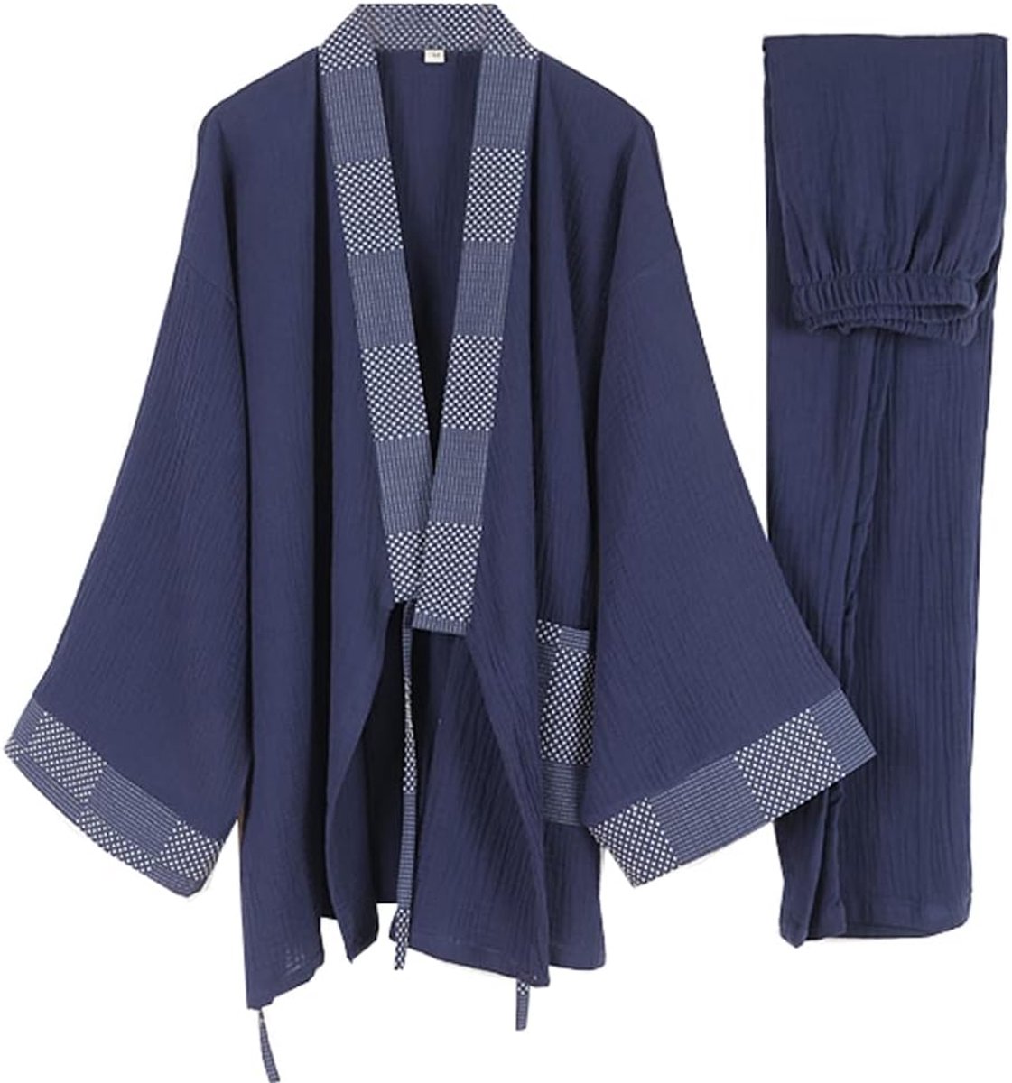 Japans merk kimono-katoenen hanfu-pyjama-pak voor heren in oversized taoïstische kleding Zen, Color13, XL