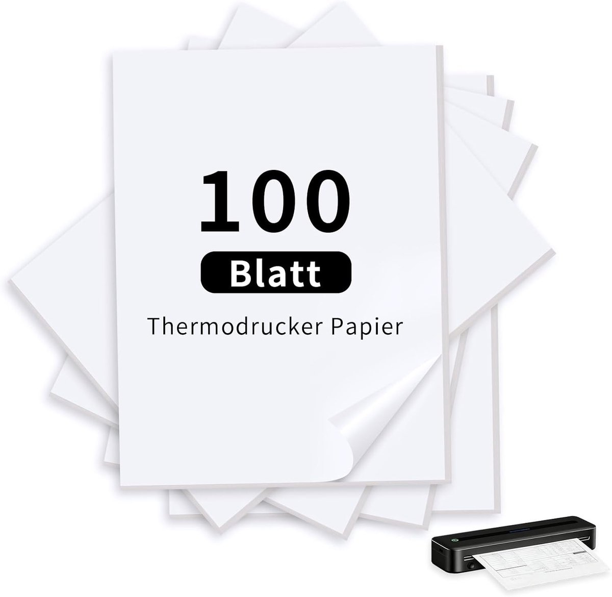 Thermisch papier A4, 100 vellen, snel drogend en geschikt voor thermische printers, ideaal voor documenten en foto's
