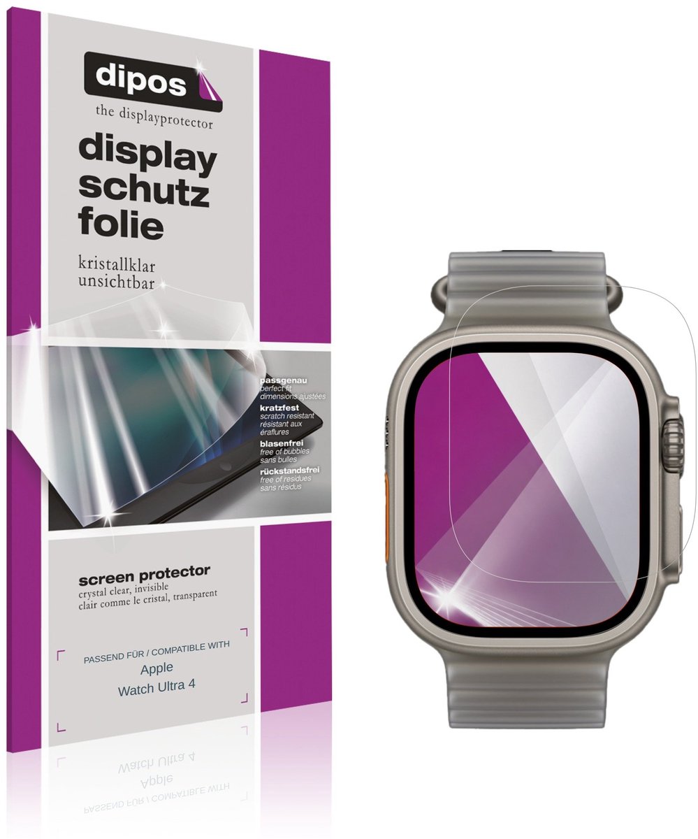 dipos – 6x Beschermfolie geschikt voor Apple Watch Ultra 4 | Krasbestendige & heldere Screenprotector Ultra-Thin