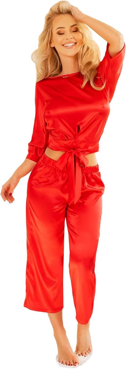 Dames compleet patong-red-S Pyjamaset, rood, S, rood, S