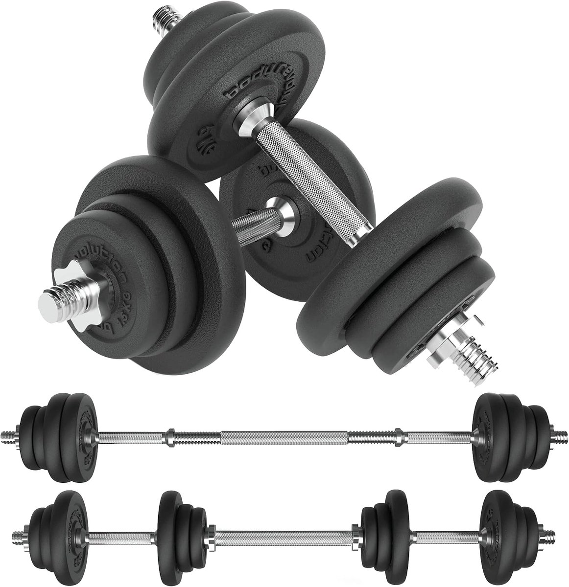 Revolution verstelbare gietijzeren halterset – fitnessapparatuur voor thuis voor krachttraining en workouts, 30 kg
