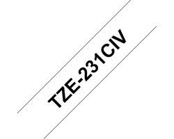 Laminated Tape for Labelling Machines Brother TZE231CIV White/Black 12 mm x 8 m