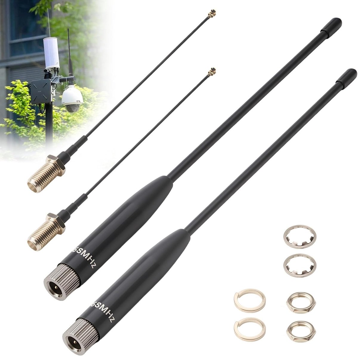 2 stuks Lora antenne 868 MHz 7dBi voor Meshtastic Lora Long Range Soft Whip-antenne SMA-stekker 150 mm + kabel (U.FL IPX) naar SMA-aansluiting voor ESP32, Lora 32 V3, LoRa32u4 II