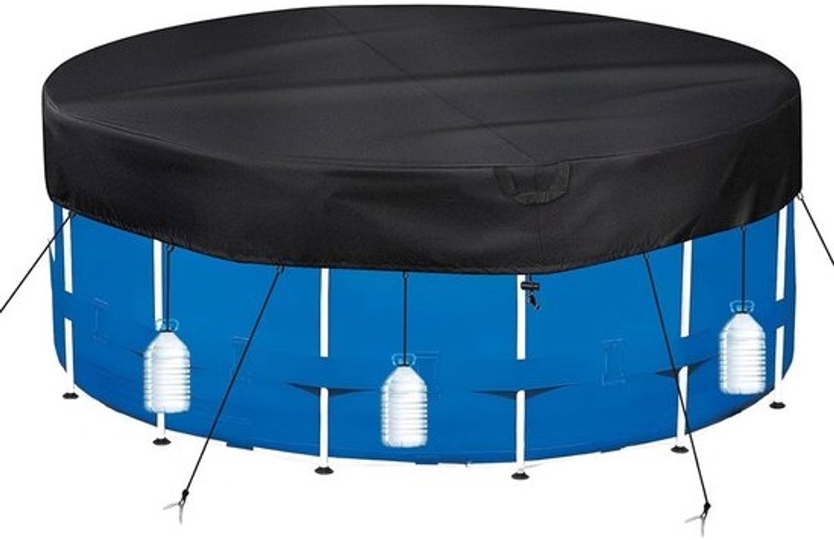 Rond Zwembadzeil Ø 462 cm voor Ø 410-457 cm - UV-bestendig Afdekzeil met Scheerlijnen en Grondpennen