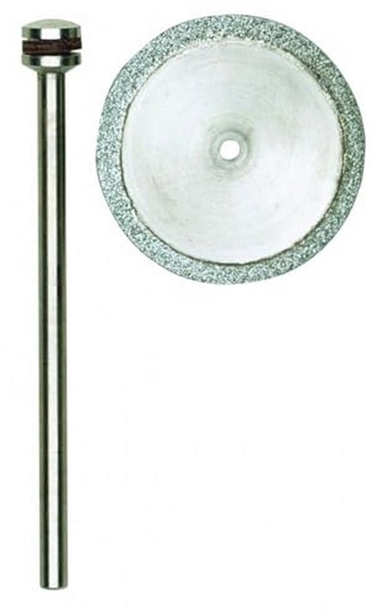 Doorslijpschijf met drager - Diamantschijf slijpen - Precisie werk - Dun 06 mm - 20 mm zaagdiameter - Wit/grijs