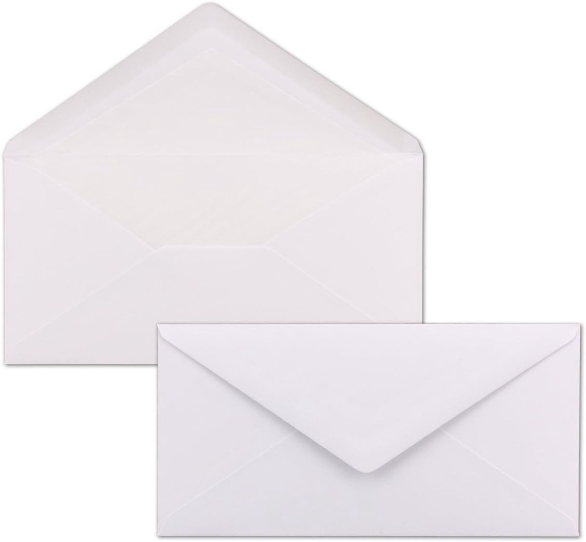 50 x DIN lange enveloppen, wit met witte zijdevoering, 11 x 22 cm, 100 g/m², ideaal voor uitnodigingen, kerstkaarten, wenskaarten uit de serie Farbenfroh