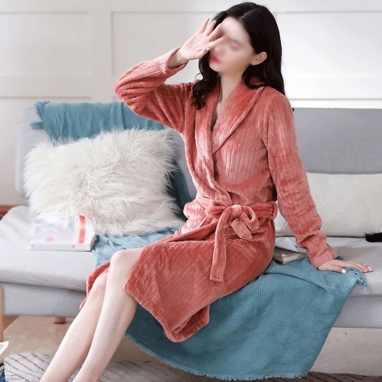 Gewaad Wit Dames Coral Kimono Badjas Gewaad Paar Paar Fluwelen Pyjama Winter Dikke Warme Zachte Gewaad Pyjama good — afbeelding 4