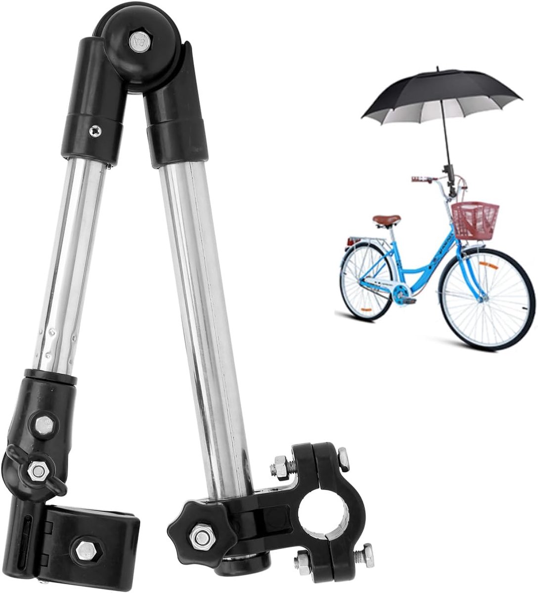 Fiets parapluhouder, verstelbaar, roestvrij staal