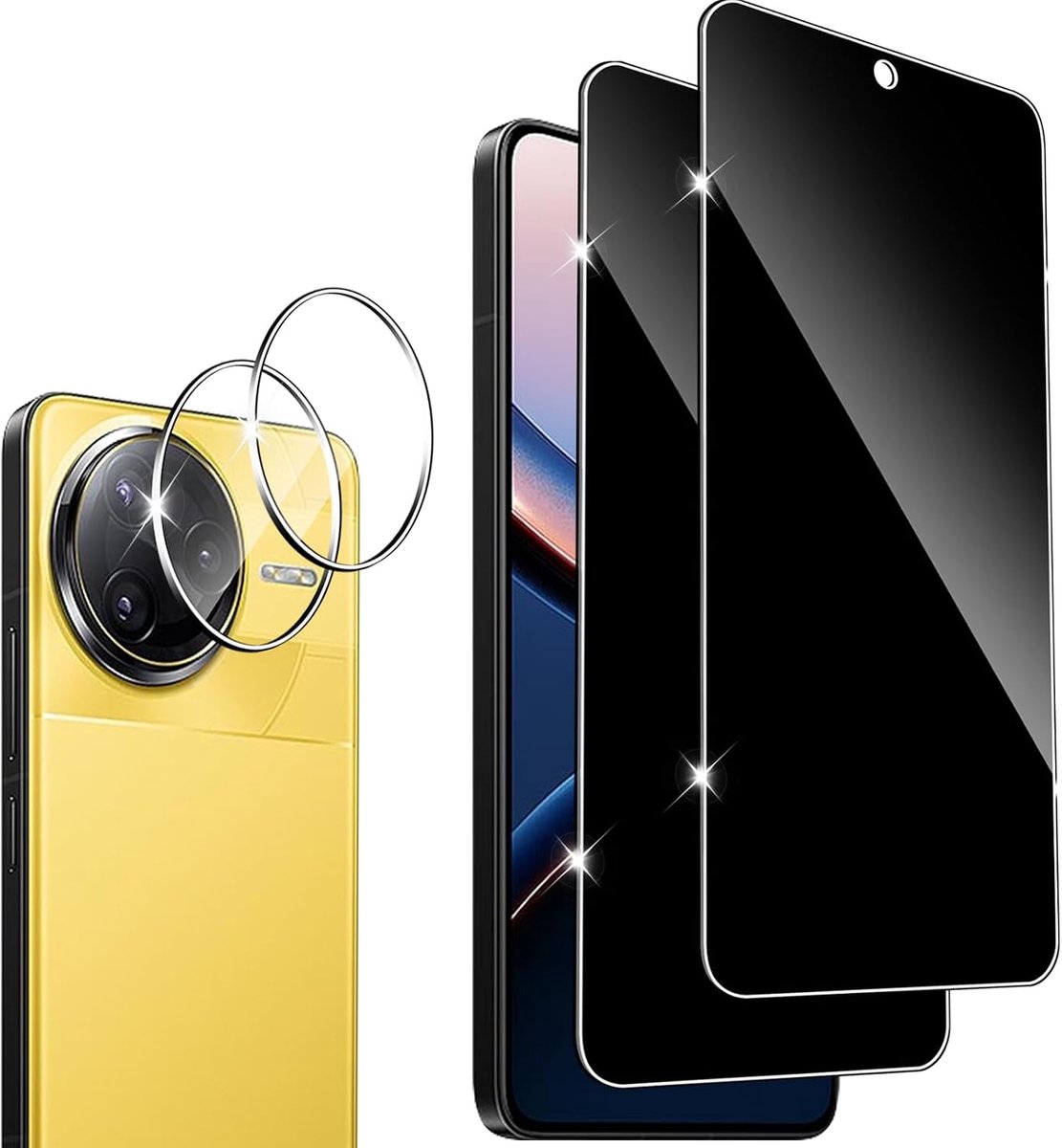 Screen Protector voor Xiaomi Poco F7 Ultra, 2 stuks pantserbescherming glasfolie met 2 stuks camerabescherming, Beschermglas Anti-kras, Gerhard Glas 9H