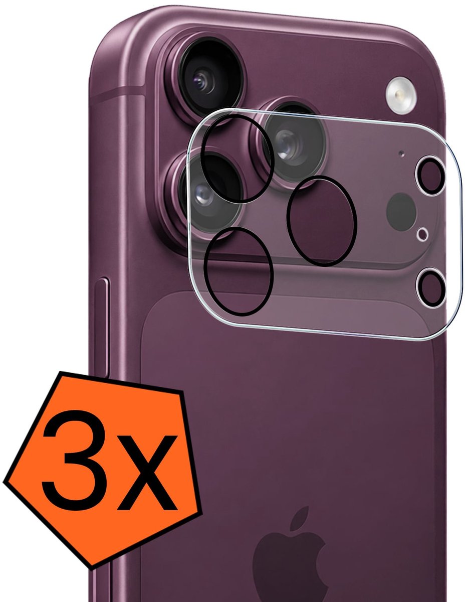 Camera Lens Protector - 3 Stuks - Geschikt voor Apple iPhone 18 Pro - Camera Screenprotector - Gehard Glas - Beschermglas - Tempered Glass - Screen Protector