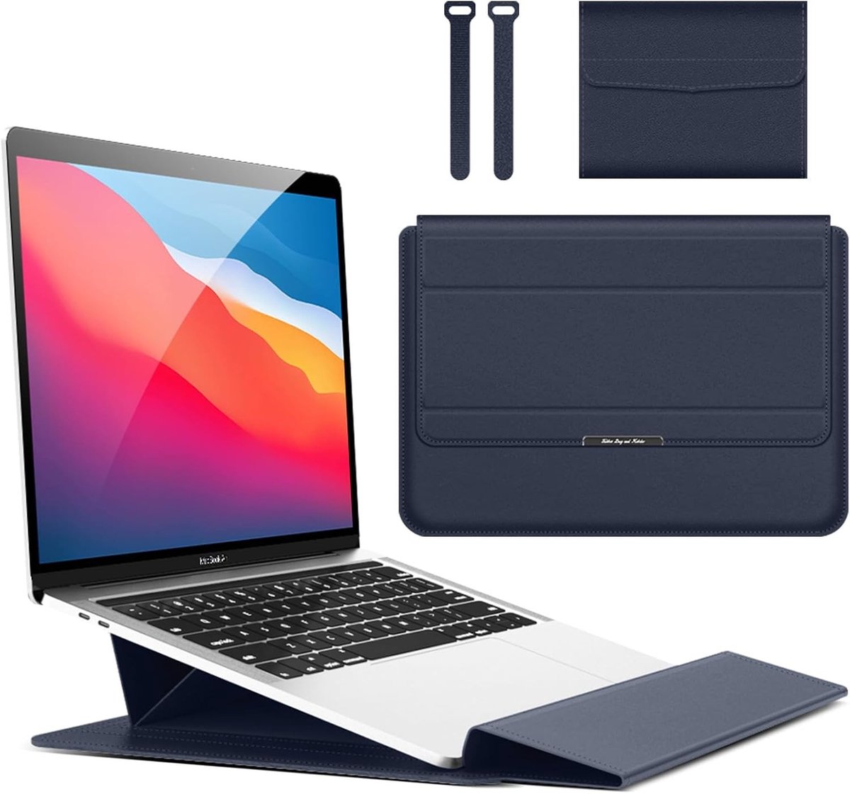 Beschermhoes voor 12.9 Inch iPad Pro en Laptops met Stand - Geschikt voor MacBook Air, Surface en meer - Blauwe Draagtas voor PC