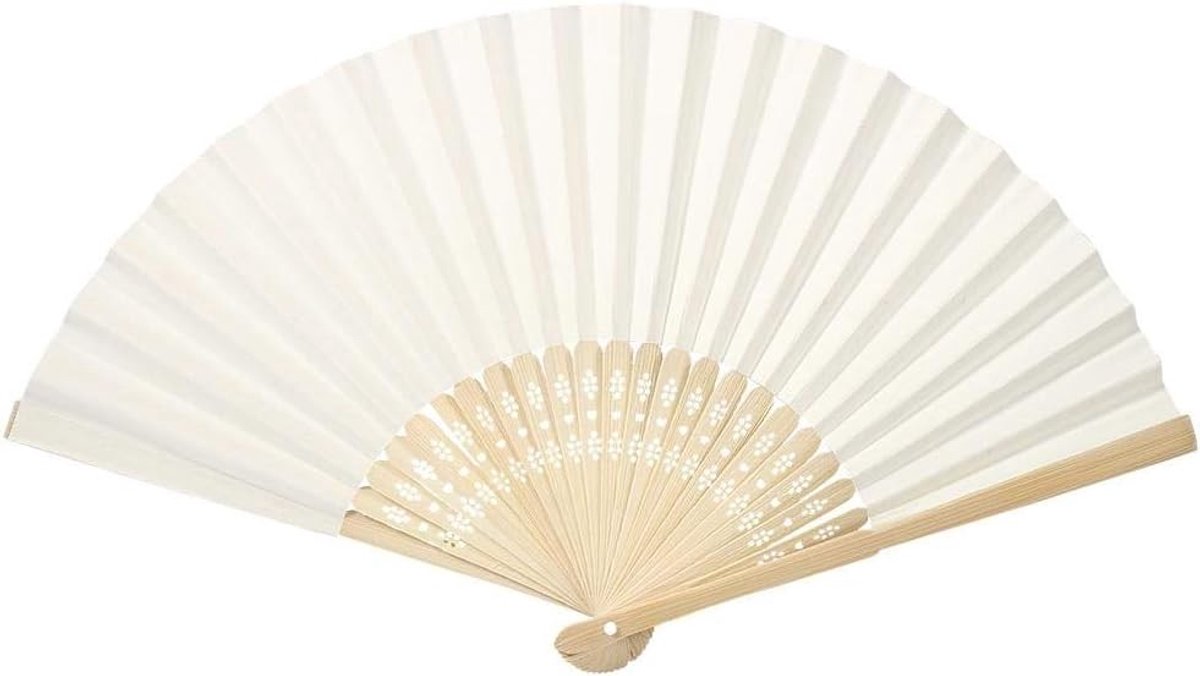 Elegante Vouwfan van Papier voor Bruiloften, Feesten en Thuisdecoratie in Beige Kleur