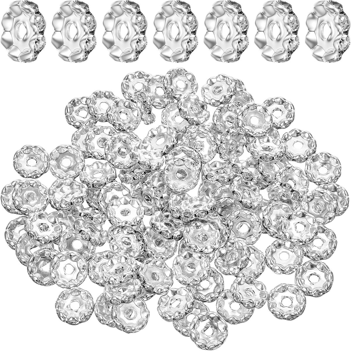 Kralen kristal glitter tussenkralen afstandskralen kralen voor armbanden oorbellen halsketting sieraden maken zilver