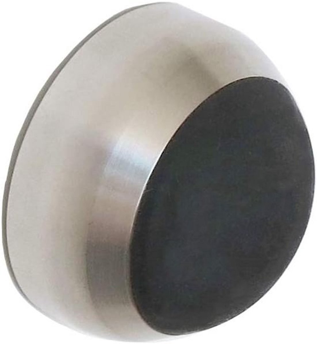 Ronde Deurstopper RVS voor Wandmontage - Deurbuffer met Rubberen Buffer - Lijmen of Schroeven