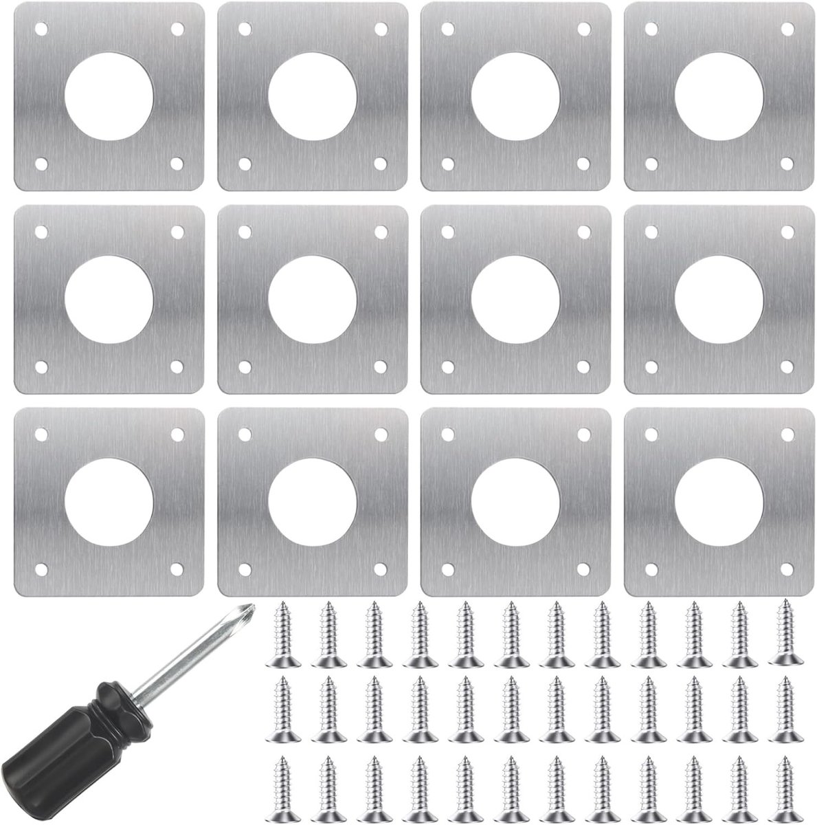 12-delige set beschermplaten voor vogelhuisjes 32mm, ideaal voor tuinvogels zoals merels en mussen, roestvrijstalen platen voor optimale bescherming