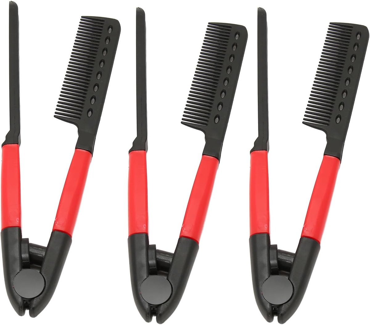 3 Stuks V-vormige Styling Haarkam, Hittebestendig Haar Rechttrekken Kam, Stijltang Kam voor Het Rechttrekken van Knoestig Haar Onverzorgd Haar