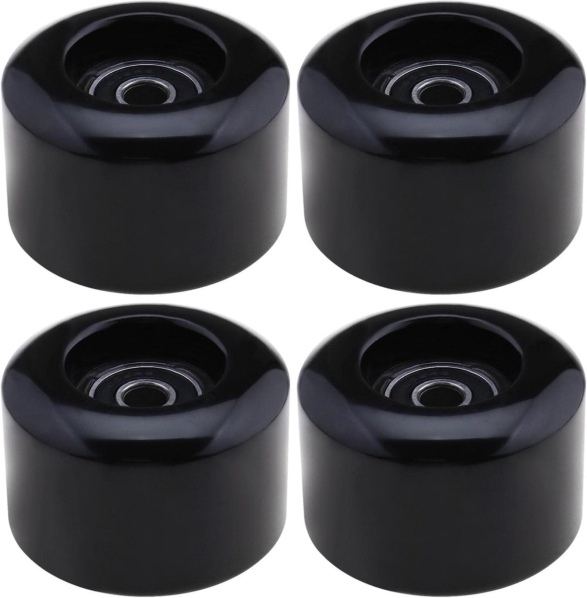Lord of the Tools 4 stuks rolschaatsen, wielen, 54 mm, diameter 80 A, hardheid, quad-schaatsen, vervangwielen met ABEC-9 608RS lagers, vervangende wielen, zwart