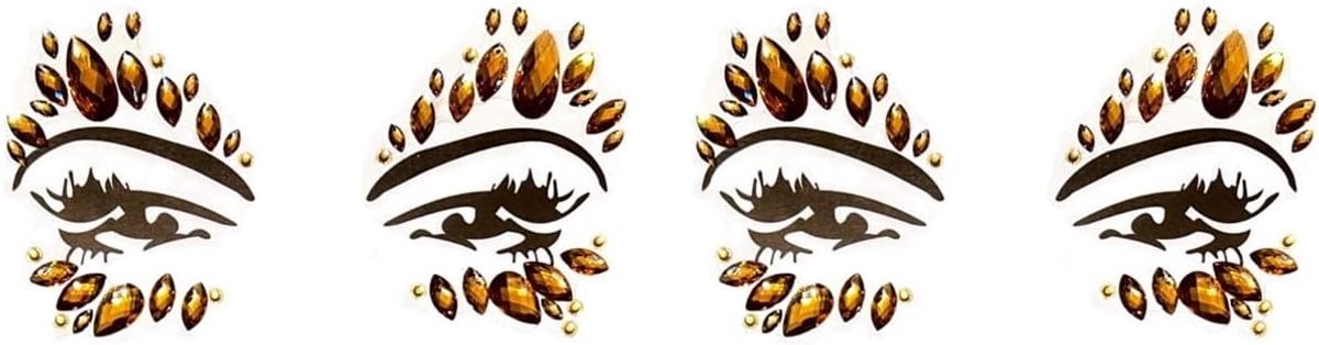 X 2 Dubbele verpakking glitter gezicht juwelen edelsteen stickers glitter strasssteentjes make-up goud