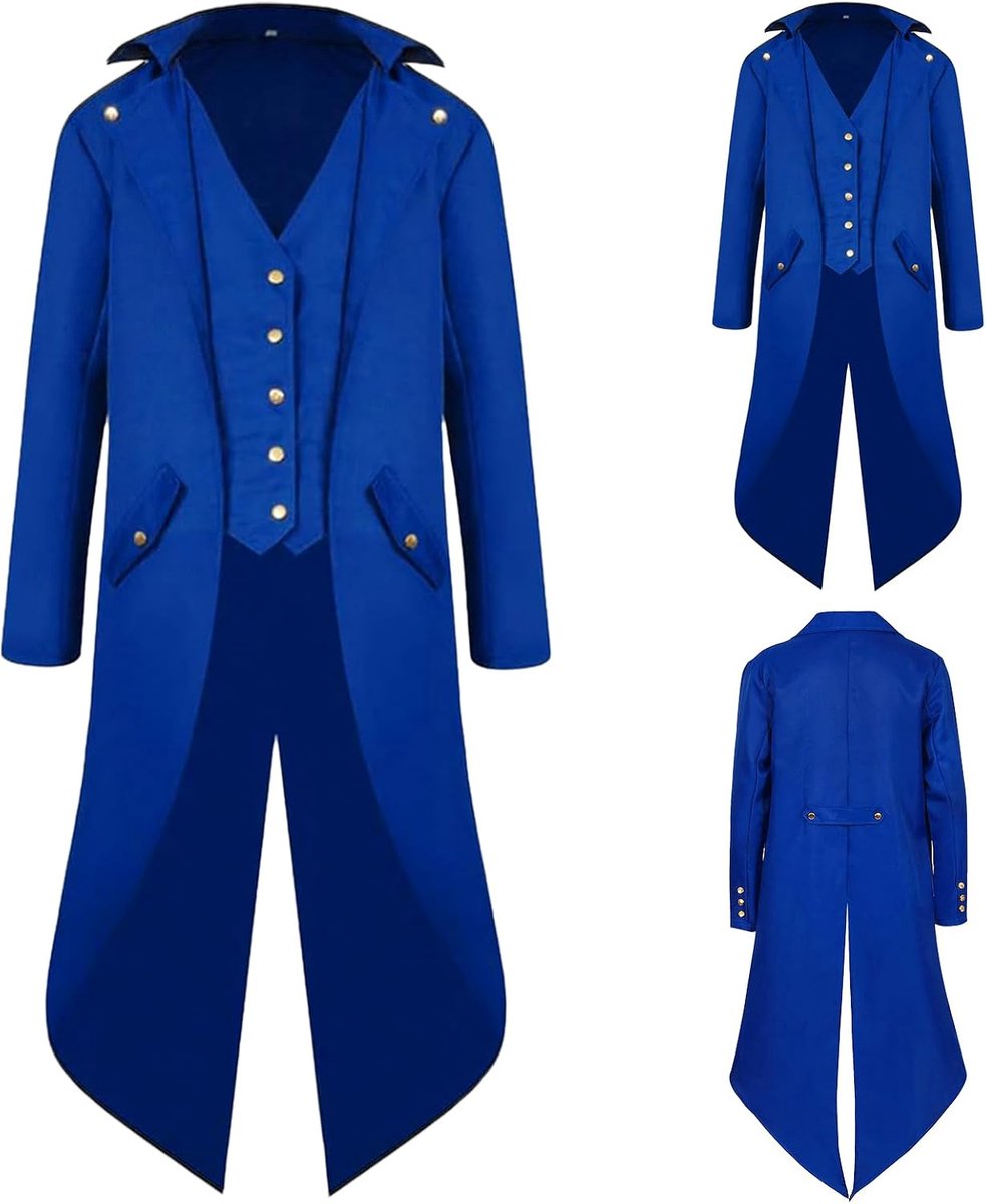 Steampunk-jas voor heren, middeleeuwse gotische Victoriaanse jas, vintage jas voor Halloween, cosplay