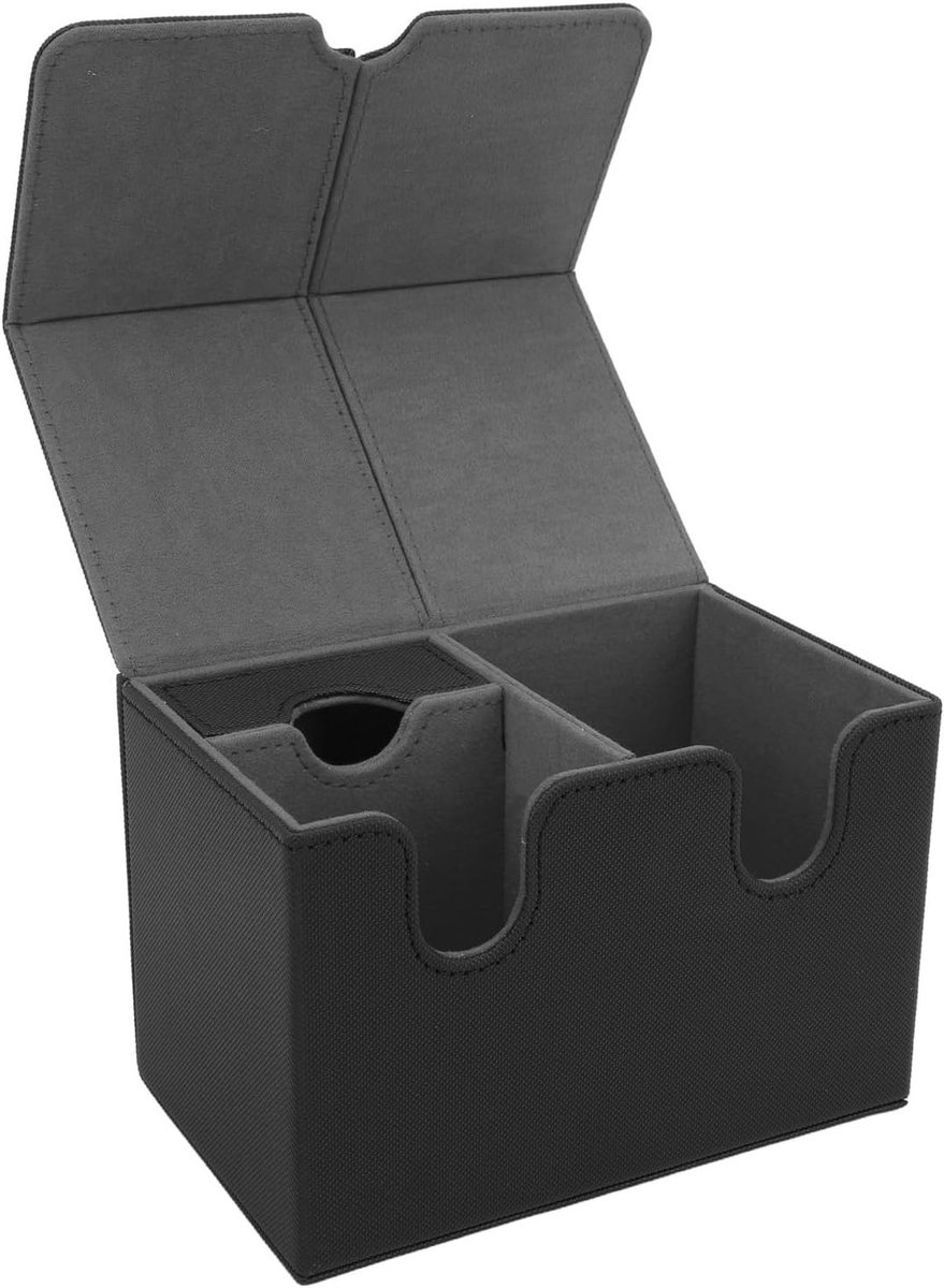 Opbergdoos voor Ruilkaarten, PU Leer Magnetische Deck Case Geschikt voor 160+ Kaarten, Organizer voor Tarot- en Spelkaarten (Zwart)