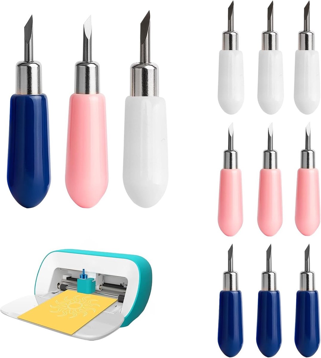 12 Stuks Snijbladen voor Cricut Joy Snijplotter, Vervangende Bladen voor Nauwkeurig Snijden van Papier en Vinyl met 30, 45, 60 Graden Fijne Punt