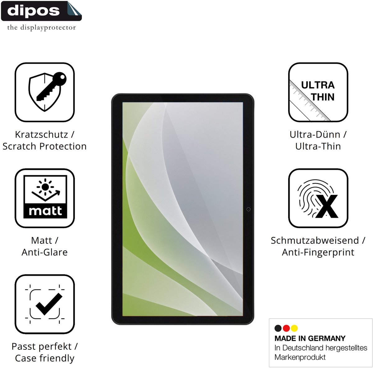 dipos – 2x Matte Beschermfolie geschikt voor Zebra KC50 22 Inch | Krasbestendige & antireflecterende Screenprotector Ultra-Thin