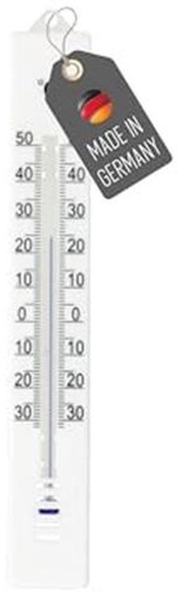 Tuinthermometer voor Binnen en Buiten -30 °C tot +50 °C, Analoog Weerbestendig, 17 cm, Wit