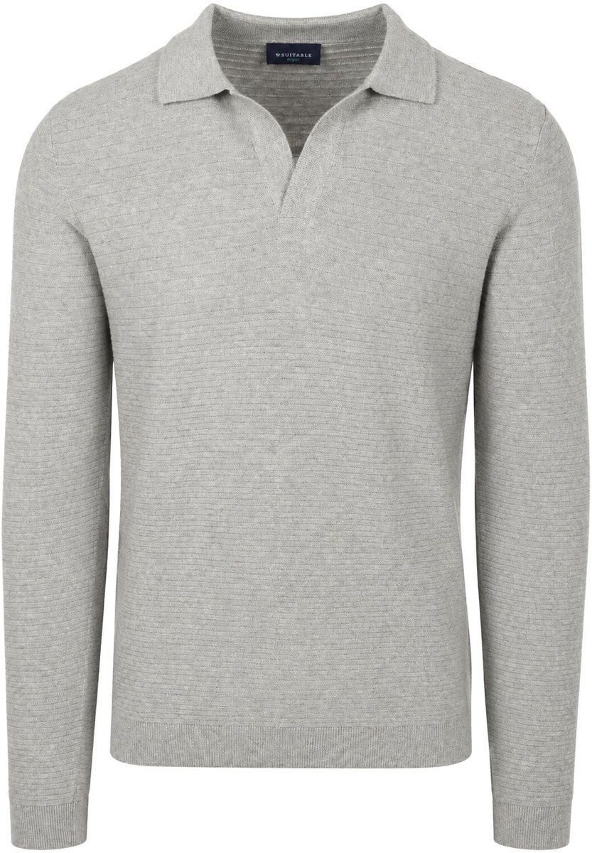 Suitable Trui Riva Needle Grijs - Maat L - Heren - Pullover