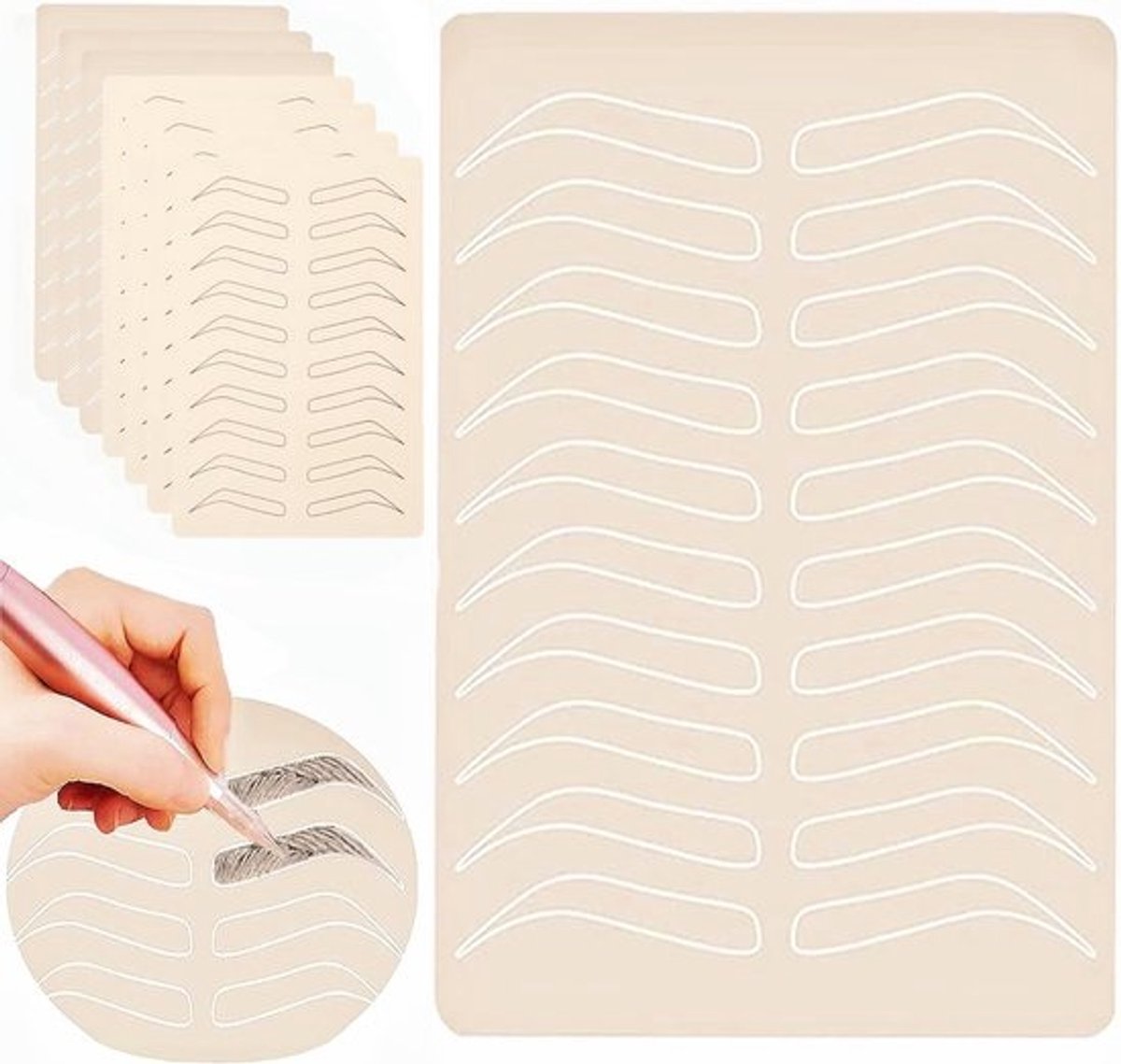 8 Stuks Microblading Oefenhuid voor Permanente Make-up Wenkbrauwen