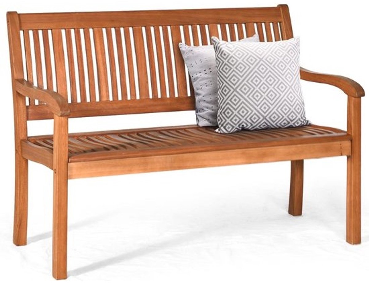 Houten tuinbank 2-3-zits voor buiten met rugleuning en armleuningen – 360 kg belastbaar, ideale balkon- en terrasbank
