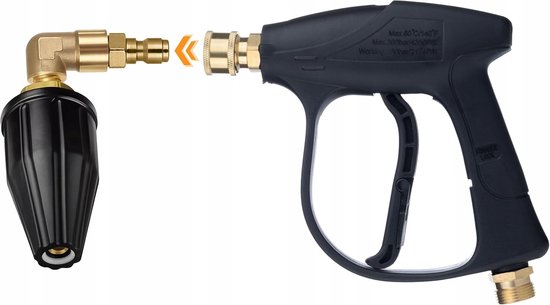 90° hoek rotatiemondstuk - 1/4 inch snelkoppeling - 180 bar, 8 l/min, 60 °C - voor ondervloer, pleisterwerk, gevel, terras - hogedrukreiniger-accessoires — afbeelding 4