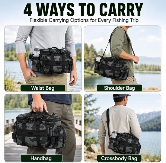 Complete Vissersset 111 Delig, 107 Kunstaas en Visaccessoires, Vis Tang, Onthaker, Visgrijper, Hengelsport Starterset voor Snoek Baars Forel — afbeelding 3