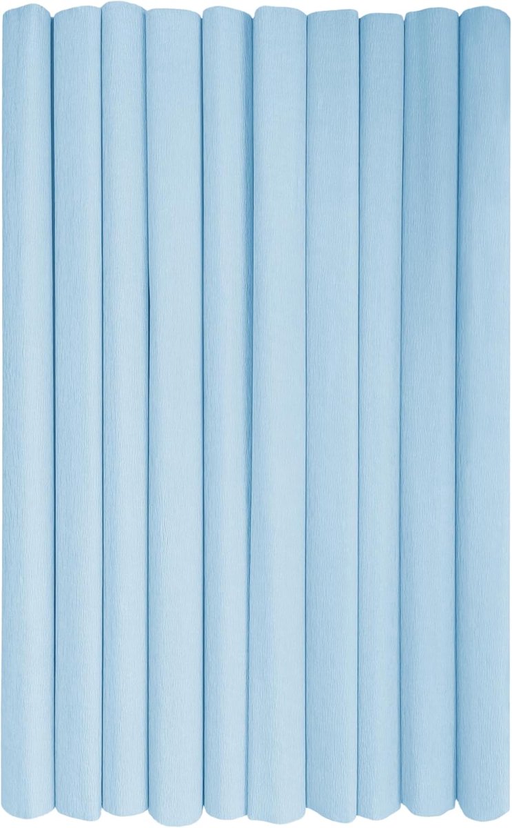 Crêpepapier rollen voor kinderen, doe-het-zelf en decoraties - Pack van 10 rollen (50 cm x 200 cm, 28 g/m2) - 37 pastel duifblauw