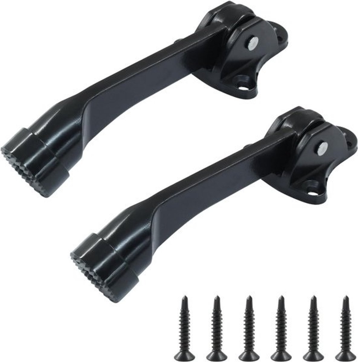 2 Stuks Zware Deurstopper Kickdown Zwart - Robuuste Deurvastzetter met Rubberen Bumper