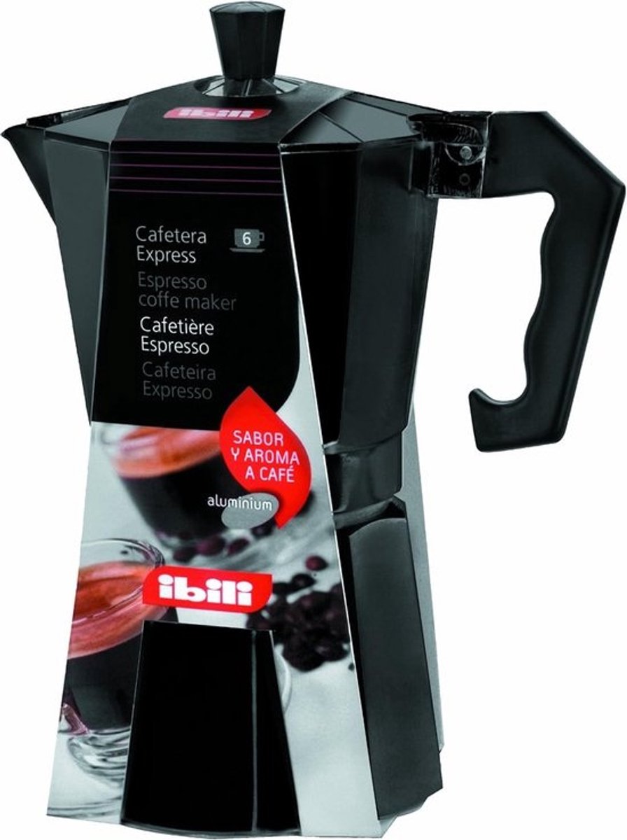 Percolator 6 kopjes 300 ml zwart aluminium