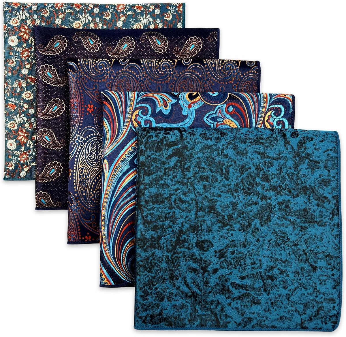 SHLAX&WING 5 stuks geassorteerde heren pochet zakdoeken set Pochetten voor heren